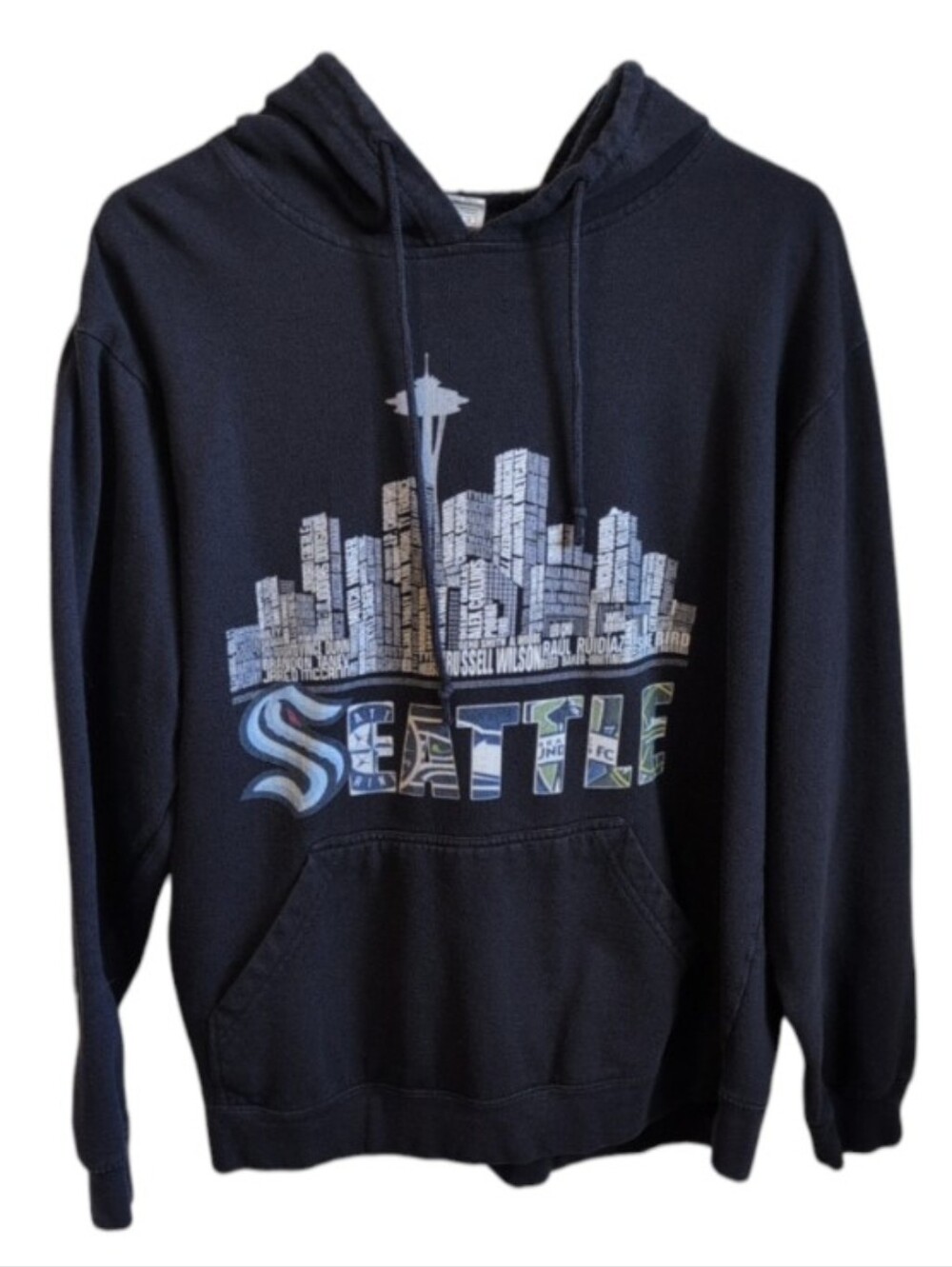 Men's Seattle Sports Team Sweatshirt with Hood Size Large